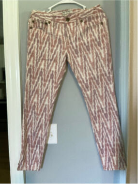 Pink and white Free People jeans, size 27 waist